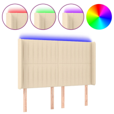 vidaXL krémszínű szövet LED-es fejtámla 147x16x118/128 cm (3124289) ágy és ágykellék