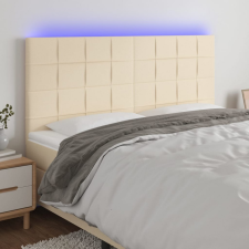 vidaXL krémszínű szövet LED-es fejtámla 200x5x118/128 cm ágy és ágykellék