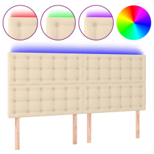 vidaXL krémszínű szövet LED-es fejtámla 200x5x118/128 cm (3122885) ágy és ágykellék