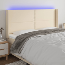 vidaXL krémszínű szövet LED-es fejtámla 203x16x118/128 cm ágy és ágykellék