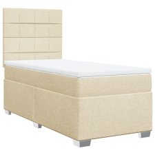 vidaXL krémszínű szövet rugós ágy matraccal 100 x 200 cm ágy és ágykellék