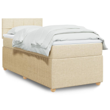 vidaXL krémszínű szövet rugós ágy matraccal 100 x 200 cm ágy és ágykellék
