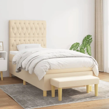 vidaXL krémszínű szövet rugós ágy matraccal 100 x 200 cm ágy és ágykellék