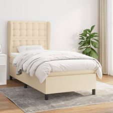 vidaXL krémszínű szövet rugós ágy matraccal 100 x 200 cm ágy és ágykellék