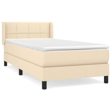 vidaXL Krémszínű szövet rugós ágy matraccal 100 x 200 cm ágy és ágykellék