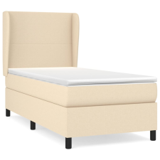 vidaXL krémszínű szövet rugós ágy matraccal 100 x 200 cm (3127786) ágy és ágykellék
