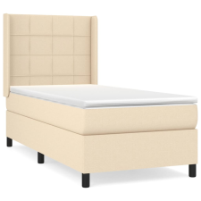 vidaXL krémszínű szövet rugós ágy matraccal 100 x 200 cm (3131414) ágy és ágykellék