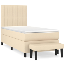 vidaXL krémszínű szövet rugós ágy matraccal 100 x 200 cm (3136738) ágy és ágykellék