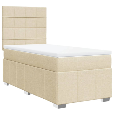 vidaXL krémszínű szövet rugós ágy matraccal 100 x 200 cm (3291584) ágy és ágykellék