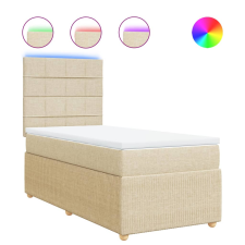 vidaXL krémszínű szövet rugós ágy matraccal 100 x 200 cm (3294272) ágy és ágykellék