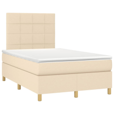 vidaXL krémszínű szövet rugós ágy matraccal 120 x 190 cm ágy és ágykellék