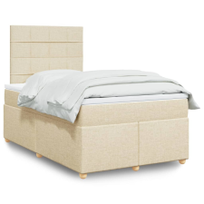 vidaXL krémszínű szövet rugós ágy matraccal 120 x 190 cm ágy és ágykellék