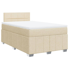 vidaXL krémszínű szövet rugós ágy matraccal 120 x 200 cm (3287040) ágy és ágykellék