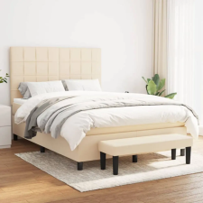 vidaXL krémszínű szövet rugós ágy matraccal 140 x 190 cm ágy és ágykellék