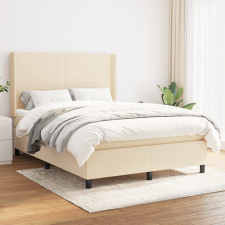 vidaXL krémszínű szövet rugós ágy matraccal 140 x 190 cm ágy és ágykellék
