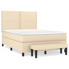 vidaXL krémszínű szövet rugós ágy matraccal 140 x 190 cm ágy és ágykellék