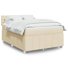 vidaXL krémszínű szövet rugós ágy matraccal 140 x 190 cm ágy és ágykellék