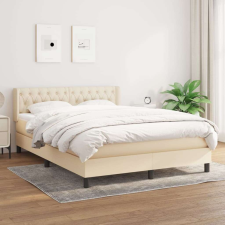 vidaXL krémszínű szövet rugós ágy matraccal 140 x 190 cm ágy és ágykellék
