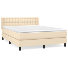 vidaXL krémszínű szövet rugós ágy matraccal 140 x 190 cm (3130030) ágy és ágykellék