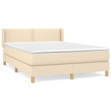 vidaXL krémszínű szövet rugós ágy matraccal 140 x 190 cm (3130190) ágy és ágykellék