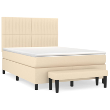 vidaXL krémszínű szövet rugós ágy matraccal 140 x 190 cm (3136754) ágy és ágykellék