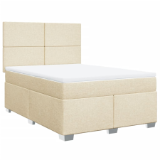 vidaXL krémszínű szövet rugós ágy matraccal 140 x 190 cm (3290481) ágy és ágykellék