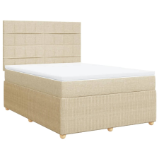 vidaXL krémszínű szövet rugós ágy matraccal 140 x 190 cm (3292056) ágy és ágykellék