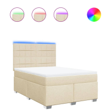 vidaXL krémszínű szövet rugós ágy matraccal 140 x 190 cm (3292788) ágy és ágykellék