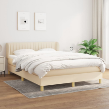 vidaXL krémszínű szövet rugós ágy matraccal 140 x 200 cm ágy és ágykellék