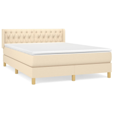 vidaXL krémszínű szövet rugós ágy matraccal 140 x 200 cm (3130518) ágy és ágykellék