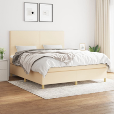 vidaXL krémszínű szövet rugós ágy matraccal 160 x 200 cm ágy és ágykellék