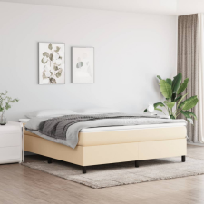 vidaXL krémszínű szövet rugós ágy matraccal 160 x 200 cm ágy és ágykellék