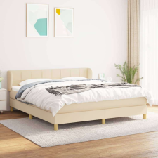 vidaXL krémszínű szövet rugós ágy matraccal 160 x 200 cm ágy és ágykellék