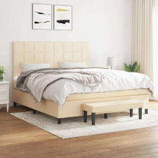vidaXL krémszínű szövet rugós ágy matraccal 160 x 200 cm ágy és ágykellék