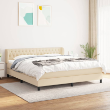 vidaXL krémszínű szövet rugós ágy matraccal 180 x 200 cm ágy és ágykellék