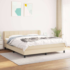vidaXL krémszínű szövet rugós ágy matraccal 180 x 200 cm ágy és ágykellék