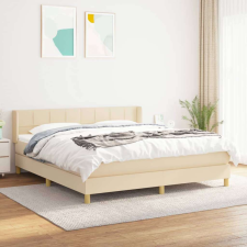 vidaXL krémszínű szövet rugós ágy matraccal 180 x 200 cm ágy és ágykellék