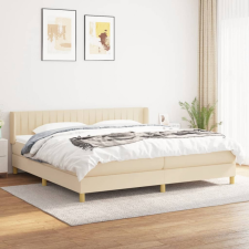 vidaXL krémszínű szövet rugós ágy matraccal 200 x 200 cm ágy és ágykellék