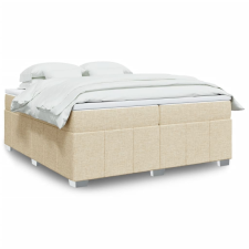 vidaXL krémszínű szövet rugós ágy matraccal 200 x 200 cm ágy és ágykellék