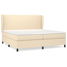 vidaXL krémszínű szövet rugós ágy matraccal 200 x 200 cm (3127834) ágy és ágykellék