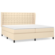 vidaXL krémszínű szövet rugós ágy matraccal 200 x 200 cm (3128314) ágy és ágykellék
