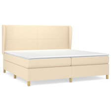 vidaXL krémszínű szövet rugós ágy matraccal 200 x 200 cm (3128394) ágy és ágykellék