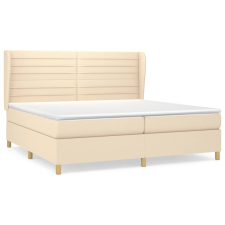 vidaXL krémszínű szövet rugós ágy matraccal 200 x 200 cm (3128634) ágy és ágykellék