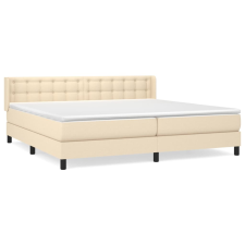 vidaXL krémszínű szövet rugós ágy matraccal 200 x 200 cm (3130062) ágy és ágykellék