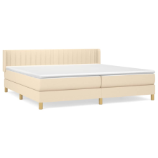 vidaXL krémszínű szövet rugós ágy matraccal 200 x 200 cm (3130462) ágy és ágykellék