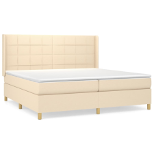 vidaXL krémszínű szövet rugós ágy matraccal 200 x 200 cm (3132022) ágy és ágykellék