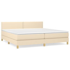 vidaXL krémszínű szövet rugós ágy matraccal 200 x 200 cm (3140566) ágy és ágykellék