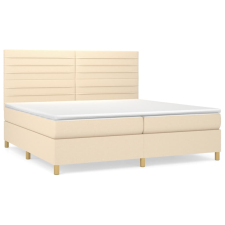vidaXL krémszínű szövet rugós ágy matraccal 200 x 200 cm (3142446) ágy és ágykellék