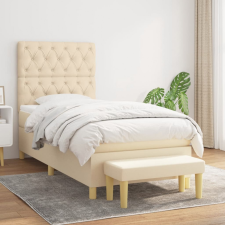 vidaXL krémszínű szövet rugós ágy matraccal 80 x 200 cm ágy és ágykellék
