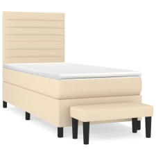 vidaXL krémszínű szövet rugós ágy matraccal 80 x 200 cm ágy és ágykellék